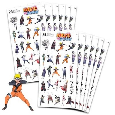 Naruto Party Favors for Boys & Girls - 12 Pack Naruto Stickers Sheet Bulk 
