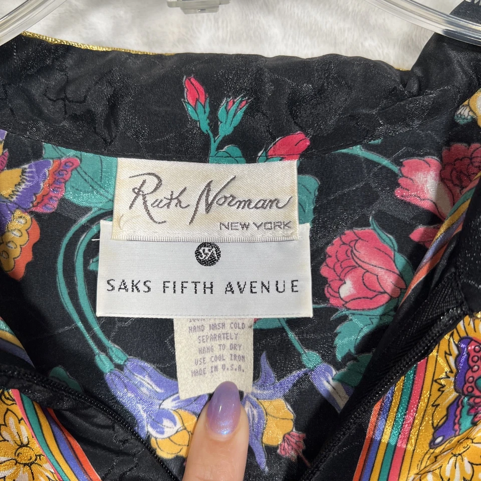 VESTIDO MAXI CAFTÁN MUMU RARO VINTAGE AÑOS 80 RUTH NORMAN SAKS QUINTA AVENIDA HECHO EN EE. UU. Foto 2 de 4