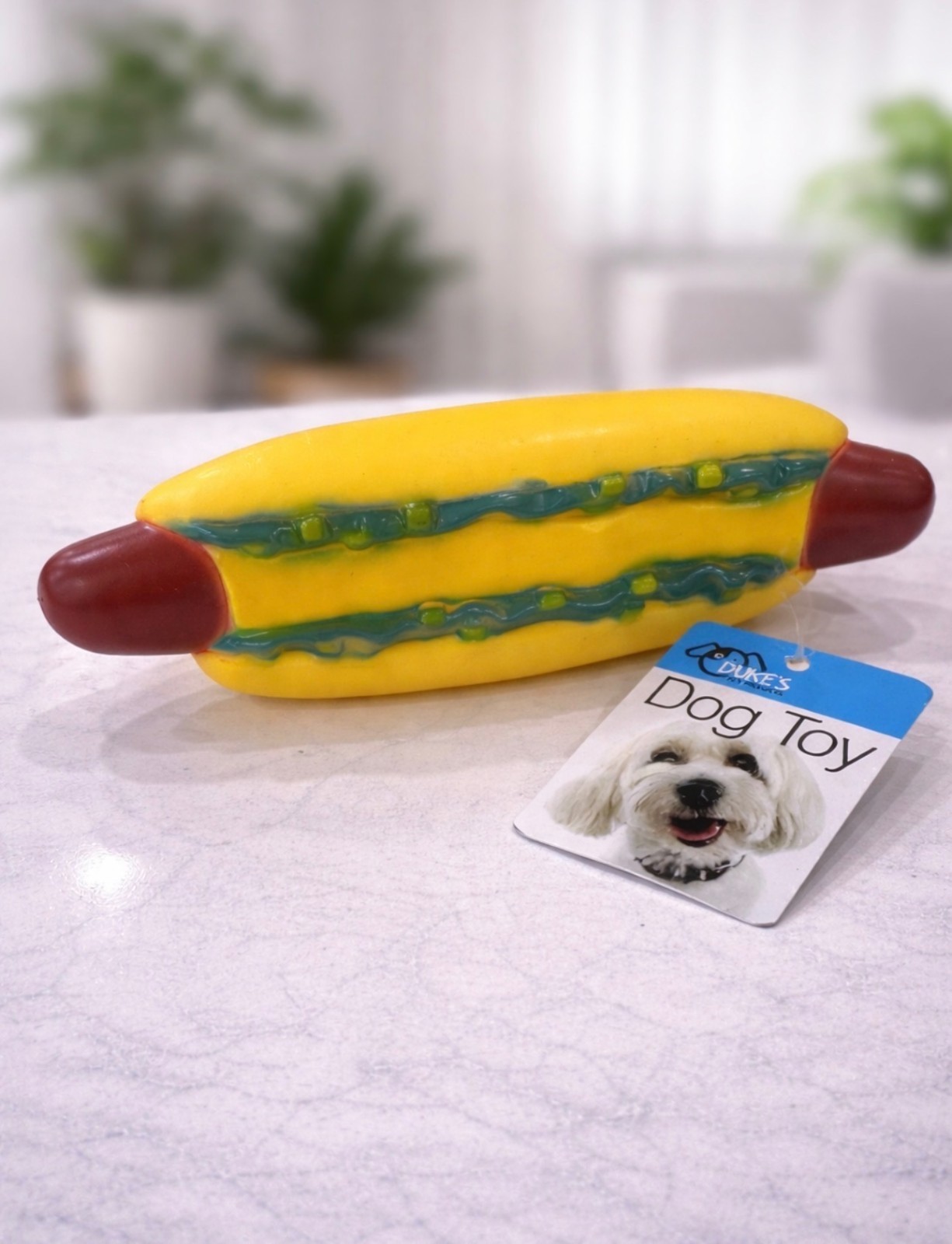 Toy Hot Dog Rubber Dog Chew Toy - Fun Shape for Dogs Duke's
