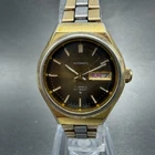 Seiko Automatic Watch Women 25mm Brown Dial Two Tone Daydate 2906-0249 Runs
