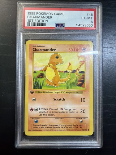 Charmander (1st Edition) graded PSA 6 for sale on eBay