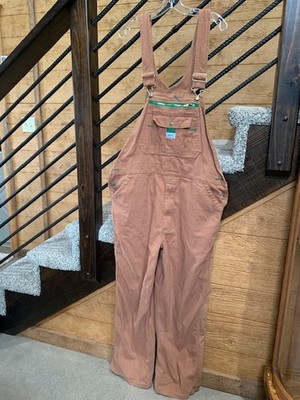 Liberty Men's Duck Canvas Bib Overalls Brown Work Utility Carpenter Size 40X32