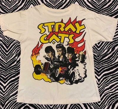 Reprint Stray Cats Rockabilly Cotton White Men S-234XL T-Shirt