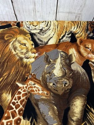 Cotton Fabric Wild Animals Lions Tigers  2 Yards 44'' Wide Timeless Treasures