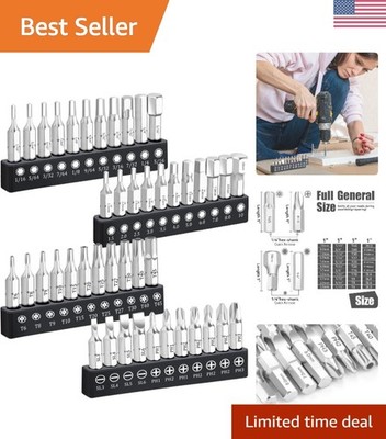 44 Piece Screwdriver Bit Set, Torx Slotted Phillips HEX Bit Set, 1/4 Inch Hex...