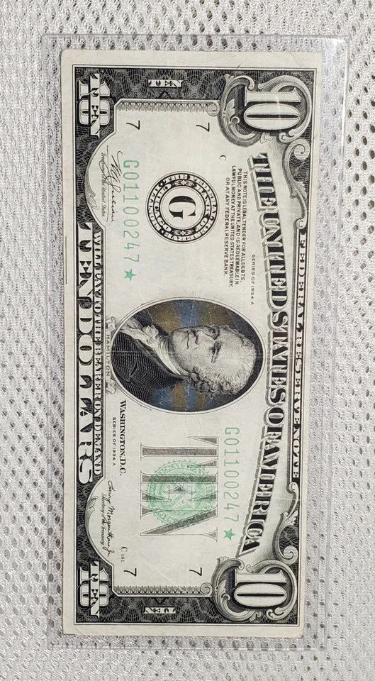 *Star* 1934 A $10 Federal Reserve STAR Note Green Seal Chicago, IL Nice Note - Image 4 of 4