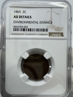 1865 2 Cents United States Union Shield Ngc AU Details