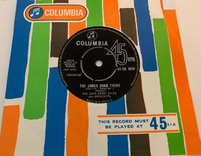 JOHN BARRY SEVEN The James Bond Theme (BLACK) 1962 UK Columbia DB4898 EXCELLENT