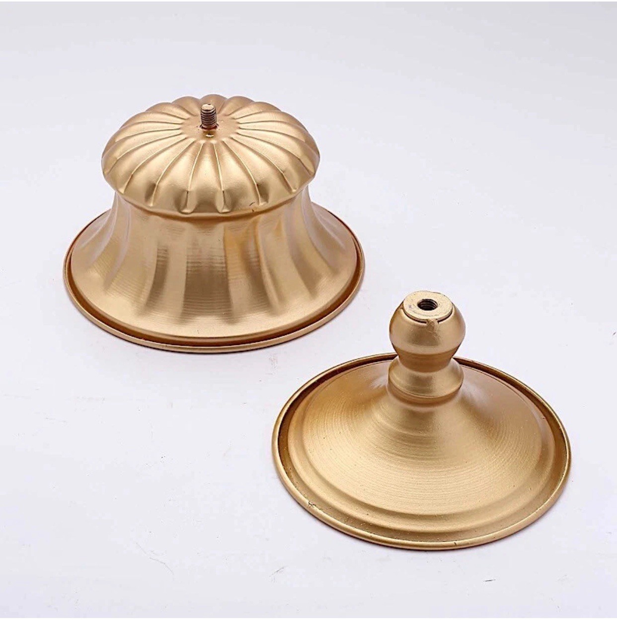 Metal Vases for Table Centerpieces, Hewory Gold Compote Pedestal Vase Floral