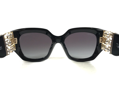 Chanel Sunglasses 5545-A c.622/S6 Black Glass Pearl Frames with