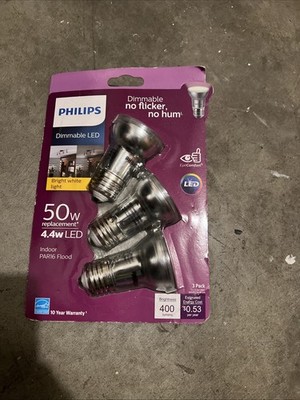 Philips LED Light Bulbs Dimmable Flood Indoor Bright White 50 Watt