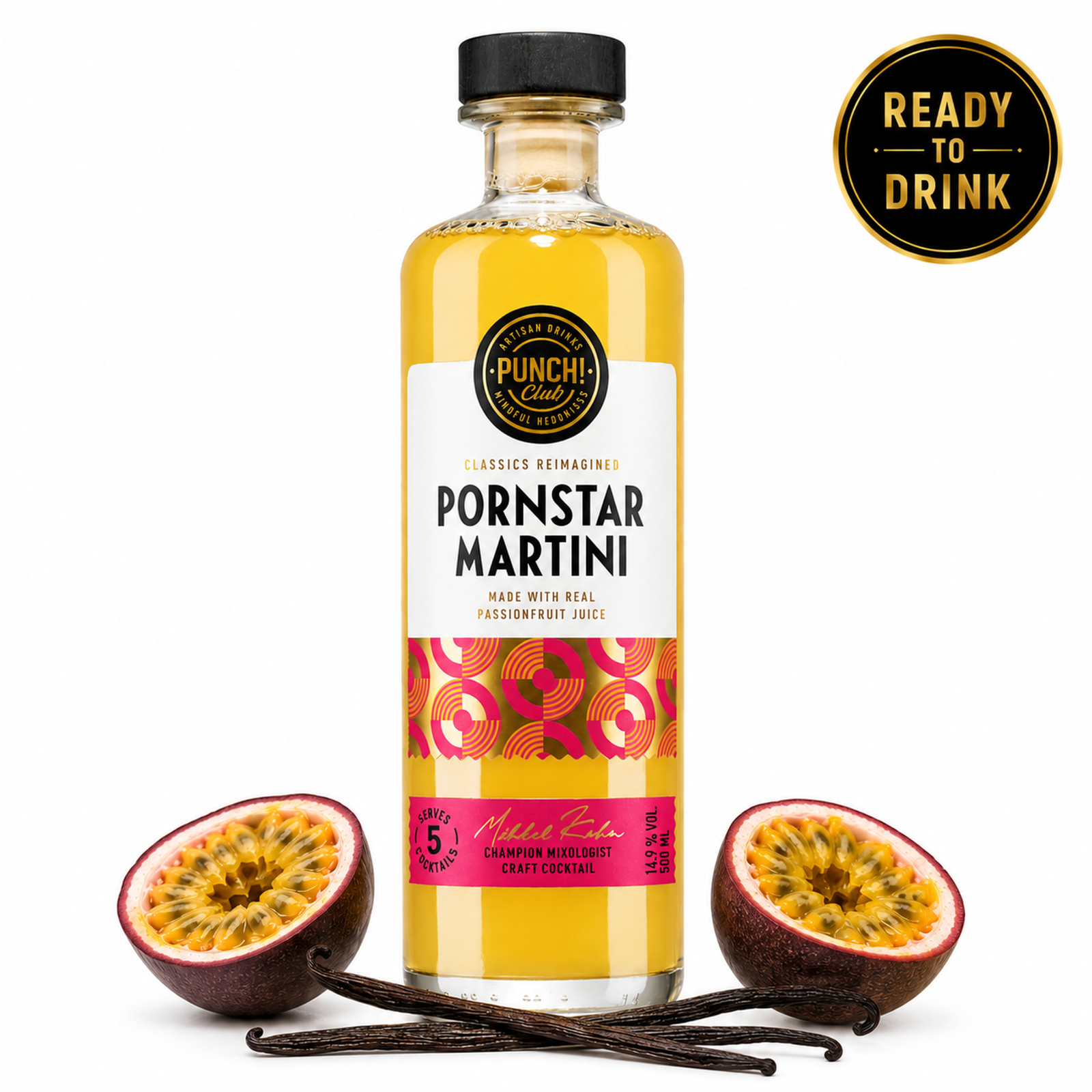 Punch Club Pornstar Martini 0,5L Ready to Drink Cocktail Vodka Passionsfrucht