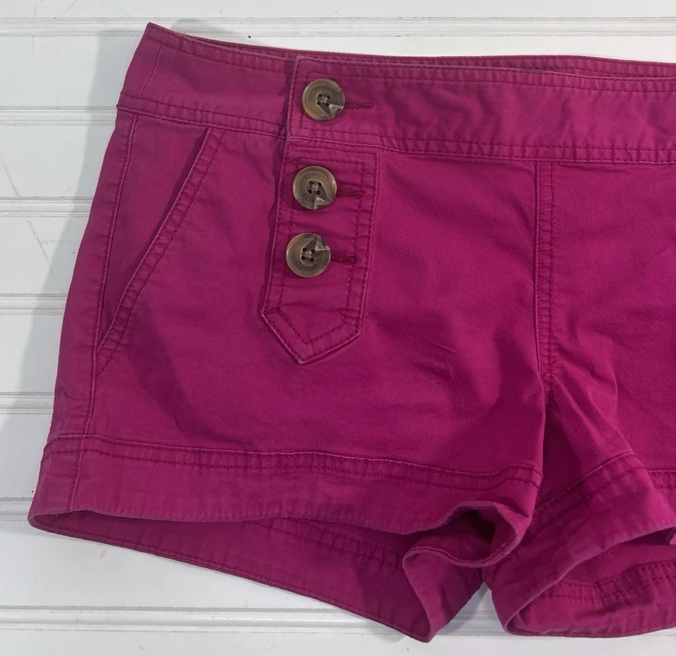 Pantalones Cortos Marinero Express Abotonados Rosa Caliente Bolsillos con Solapa y2k 2000s Para Mujer Talla 6 Foto 4 de 4