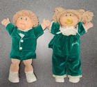 Vintage Cabbage Patch Kids Dolls (2) 1985 Green Eyes Blonde Hair Set of 2.