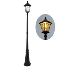 Outdoor Solar Lamp Post Light, Dusk to Dawn Waterproof Pole Light with Patter...