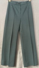 Vintage 1970's Pants forest green houndstooth polyester wide leg pants