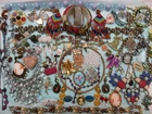 New ListingJEWELRY Lot +60p CROWN TRIFARI 925 Guilloche Locket brooches,rings Neckl Vtg-Now