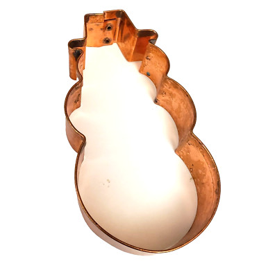 Large Snowman Winter Copper Cookie Cutter 6.5'' x 3'' Vintage Kitchen Baking