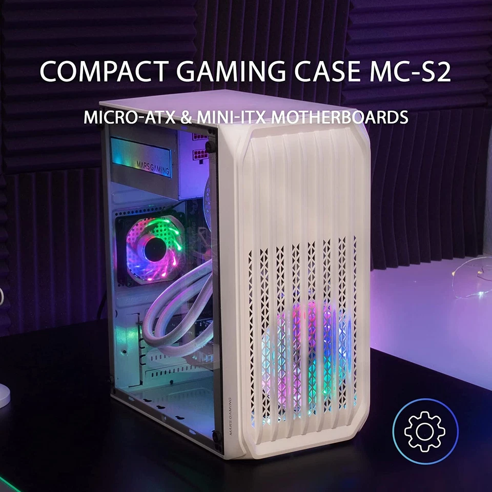 Compact Gaming Case PC con Parete Trasparente Micro ATX Illuminazione FRGB e ITX - Immagine 2 di 4