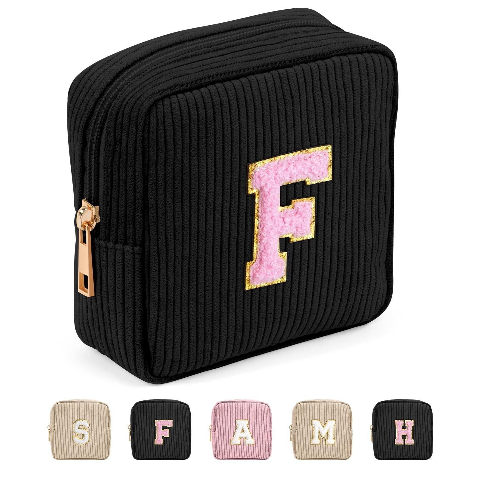 MAGEFY Initial B Monogrammed Zippered Makeup Pouch Cute Mini Cosmetic Bag for Women