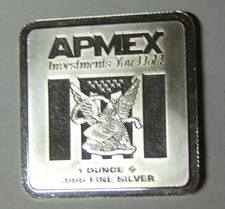 Apmex Investments You Hold 1 oz .999 Fine Silver Square Bar AV945993 (63024)