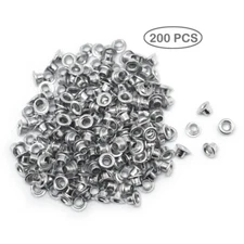 200 PCS 1/8" Aluminum Silver Eyelets-Scrapbooking Card Making Luggage/Cruise