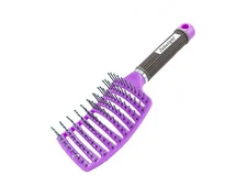 Purple Hair Brush Anti Static Curved Vented Styling Detangling Massage Brushes