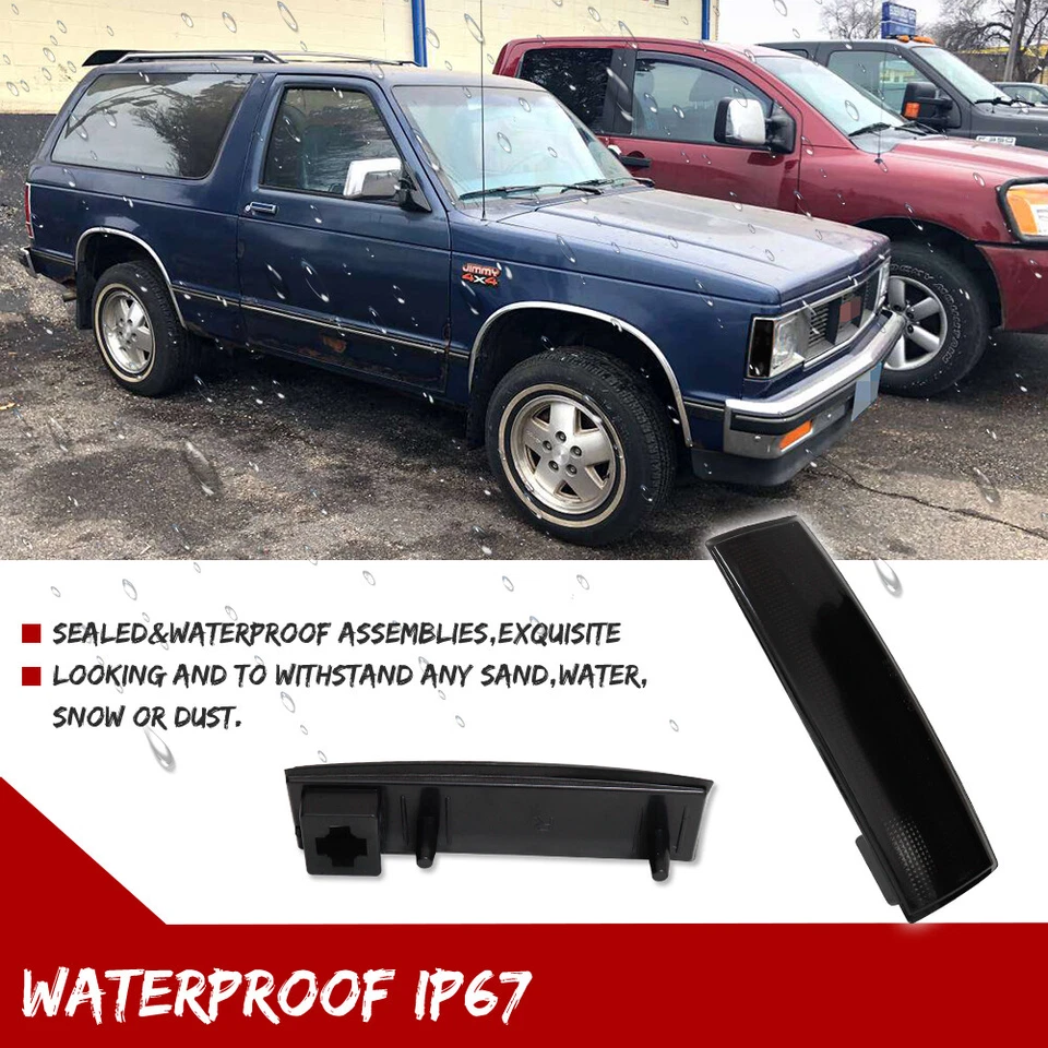 2X Luces marcadoras de esquina laterales con lente ahumada para Chevy S10 GMC Jimmy S15 Oldsmobile Foto 4 de 4