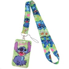 Stitch Lilo And Stitch Cartoon Character Green Lanyard With ID Badge Holder