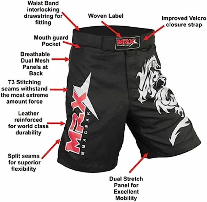 MMA Grappling Shorts UFC Mix Cage Fight Kick Boxing Fighter Martial Arts Shorts - Image 4 of 4