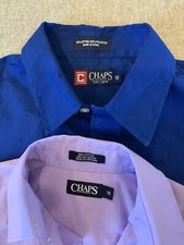 Chaps, Lot Of 2 Long Sleeve, Button Up Dress Shirt Boys Size 12 Medium