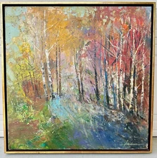 Vibrant Landscape by Mykola Bodnar – Framed Impressionist (Original Painting)