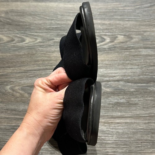 Mootsie Tootsie SZ 9 Black Elastic Strap Sandals Comfortable Block Heel Shoes Y2 - Picture 8 of 8