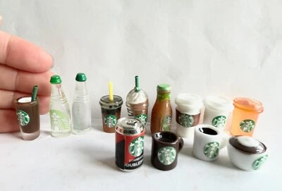 1:12 miniature dollhouse shake tea Starbucks Dunkin Togo cup coffee Togo cups