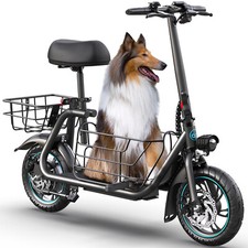 Gyroor C1S Electric Scooter with Carry Basket 21Miles Range For Pet Dog Outdoor