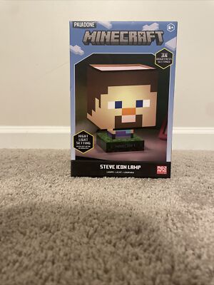 Paladone Minecraft Steve Icon Lamp w/ Night Light Setting 3 Brightness Levels