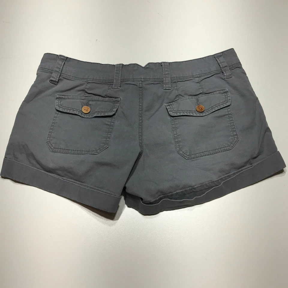 OP Ocean Pacific Shorts Juniors Size 7 Gray Cuffed Stretch Slash Pocket  - Image 2 of 4
