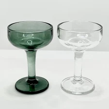 Coupe Glasses 6oz 12 Clear 12 Green Set Cocktail Martini Margarita Barware 24pcs
