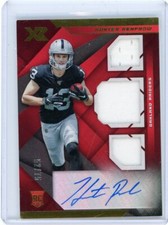 2019 Panini Xr Football Red Triple Relic Auto #239 Hunter Renfrow #52/75