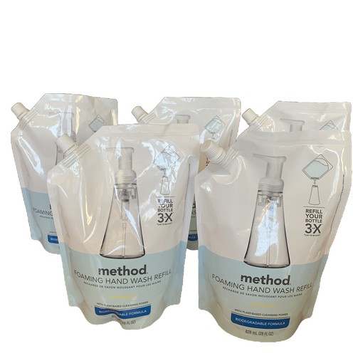 5 - Method Foaming Hand Soap Refill Sweet Water Scent, 28 oz Each