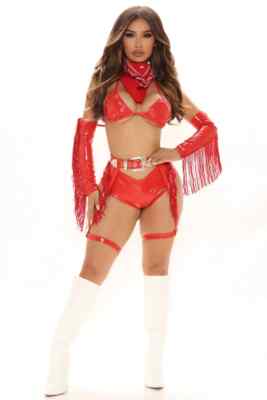 Fashion Nova South Side Red Cowgirl Halloween Costume XS S New