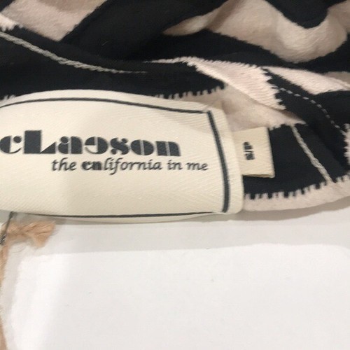 Claeson the california maxi abito nero marrone a righe taglia S/P schiena rasoio nuovo con etichette - Foto 5 di 5