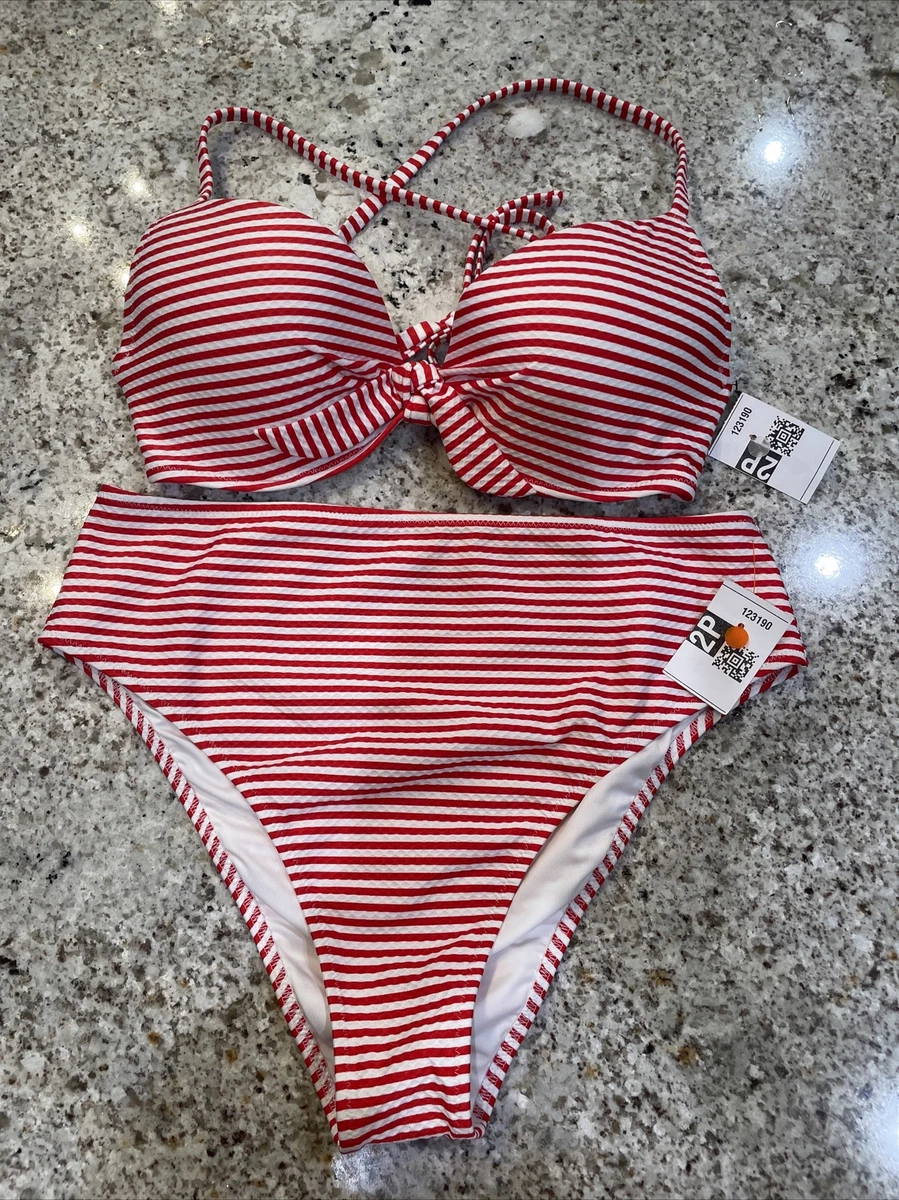 Bright striped best sale bikini