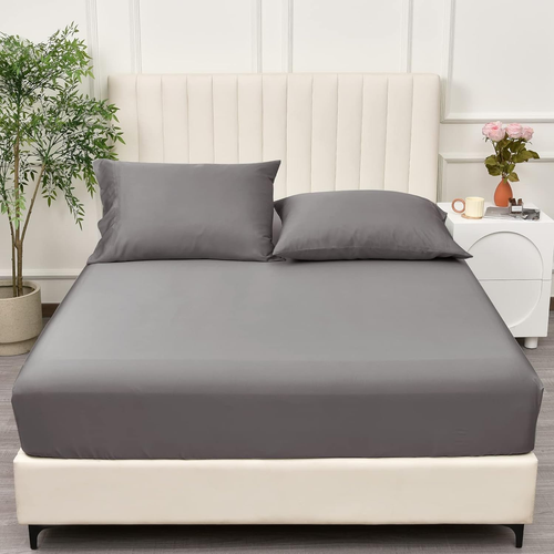 100% Rayon Derived from Bamboo Cooling Fitted Sheet Queen Size for Hot Sleeper,