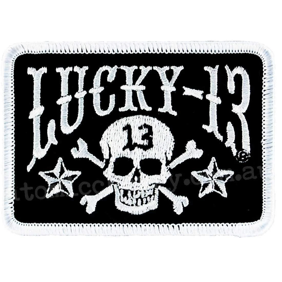 Lucky 13 tombstone Logo Skull Black/White Iron On Patch Rockabilly Punk  Kustom | eBay