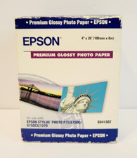 Epson Stylus 870/1270 Premium Glossy Photo Paper S041302 4  X 26  New Sealed