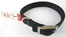 NWT Valhoma 16" Black Double Layer Nylon Dog Pet Collar 741 16 BK