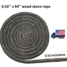 Wood Stove Door Gasket Kit (5/16" X 84" Rope) Replacement for Fireplace Doors