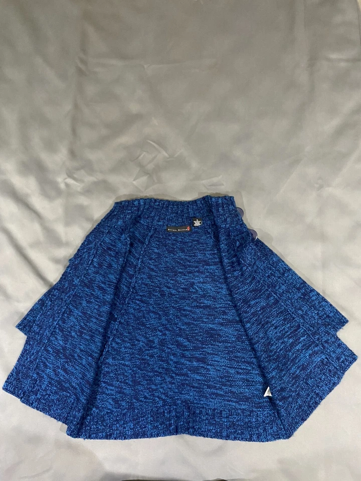 Cárdigan Allison Britney Columpio Abierto Capa Crochet Estilo 3 Botones en el Cuello Talla Med Foto 4 de 4