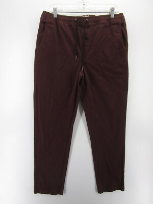 LIRA CRTV SCTY Pants Men XL Red Chino Burgundy Khakis Drawstring Canvas 32X30
